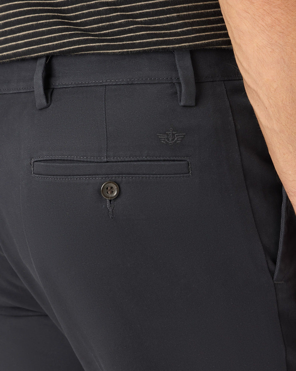 Straight Fit Pants with Stretch Fabric and Wrinkle-Resistant Treatment