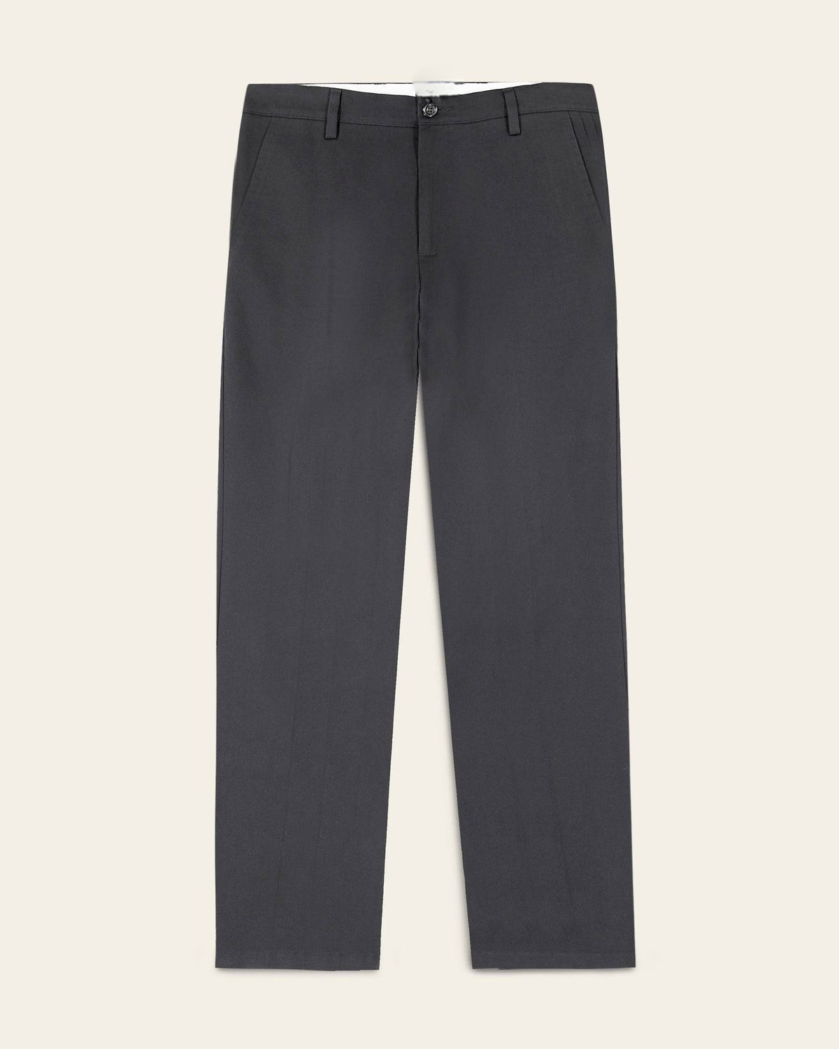 Straight Fit Pants with Stretch Fabric and Wrinkle-Resistant Treatment