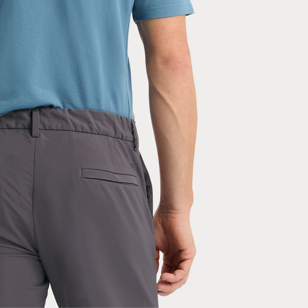 View of model wearing Boulevard Go Pro Pant with AceFlex, Slim Fit.
