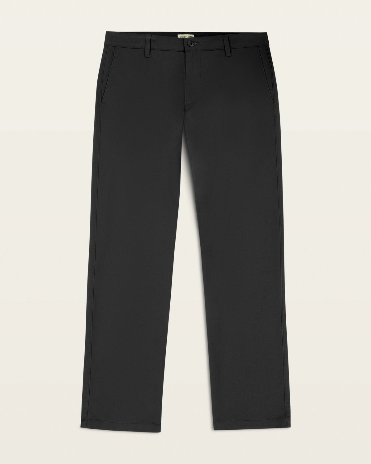 Straight Fit Cotton Khaki Pants with Belt Loops and Pockets