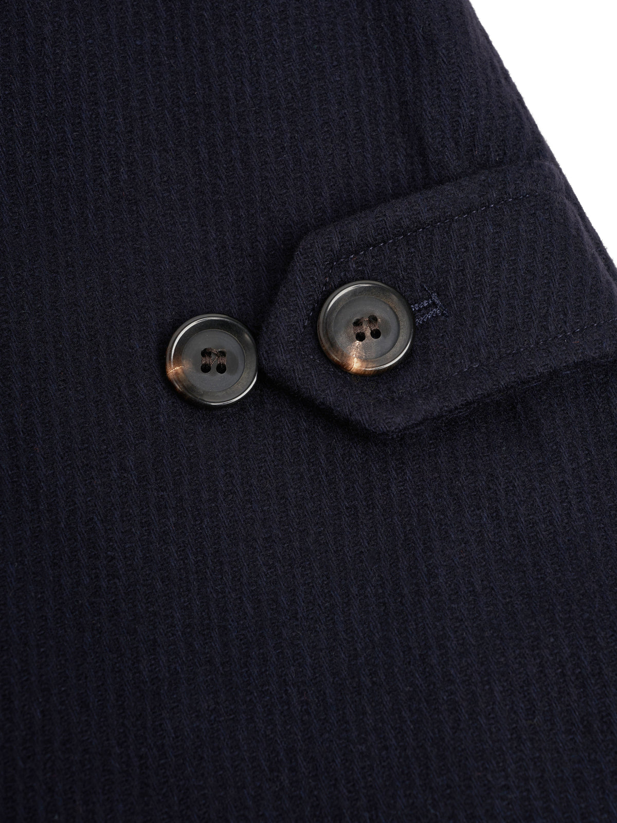 Navy Wool Twill Field Jacket with Four Pockets and Rear Adjusters