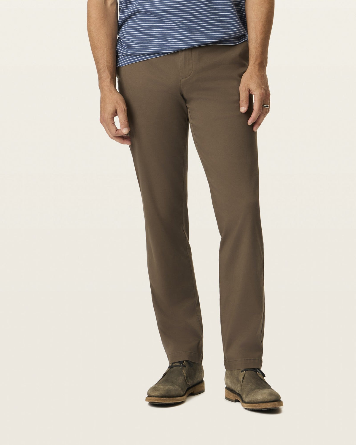 SATEEN KHAKI STRAIGHT FIT in Major Brown