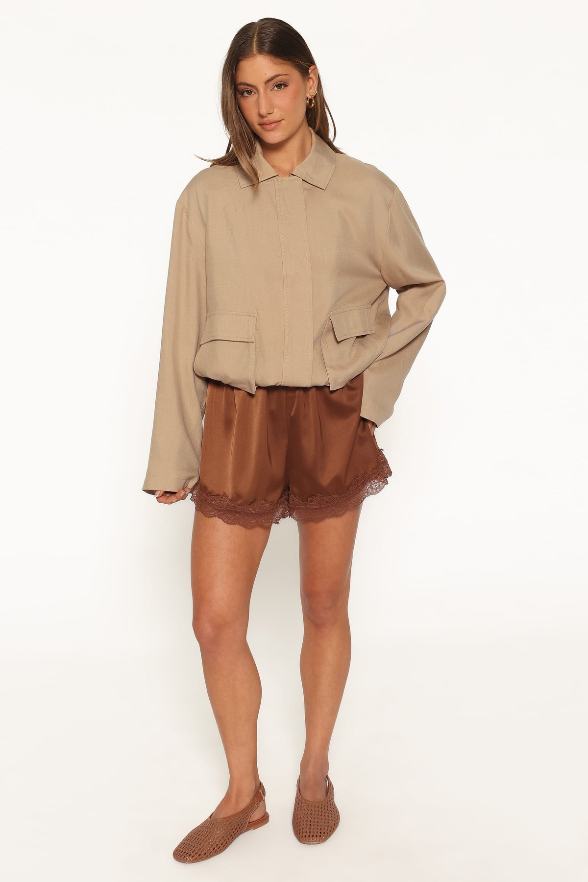 OUTERWEAR Julie Bubble Hem Jacket - Beige