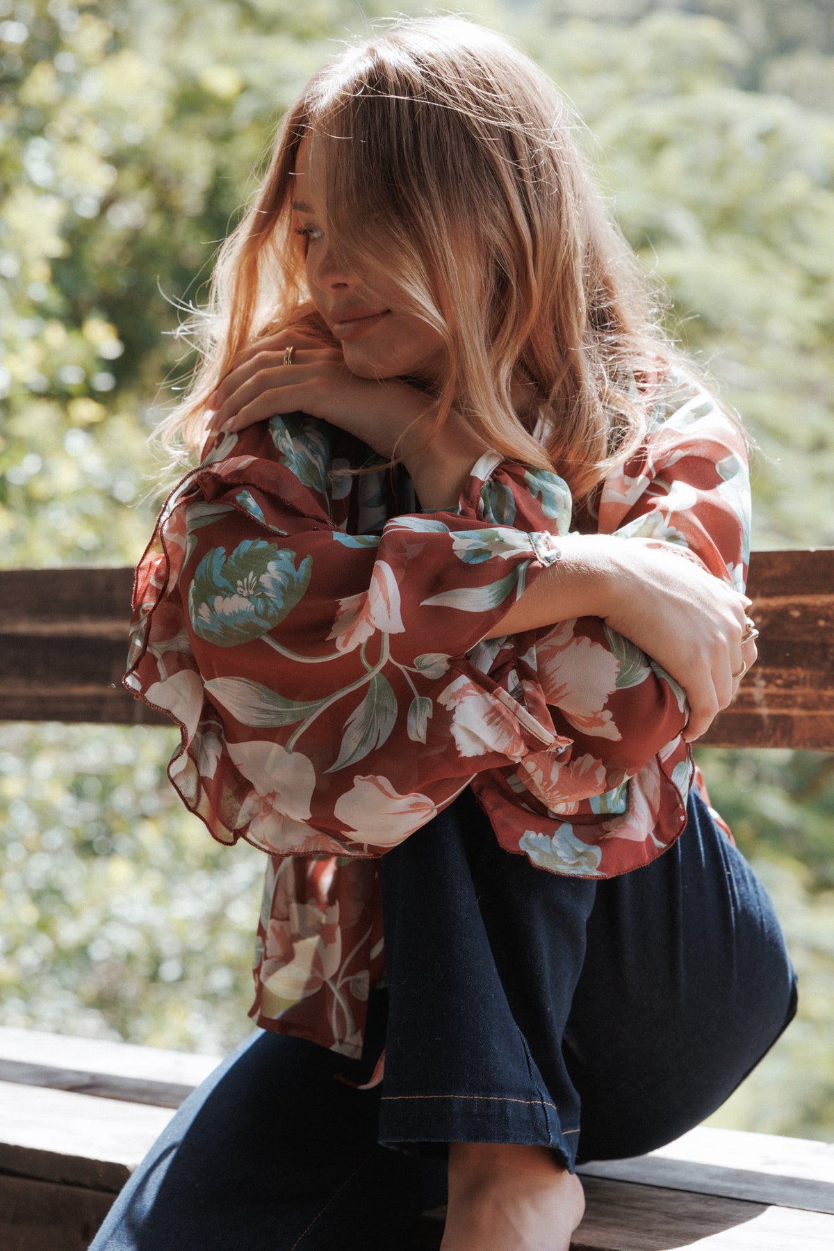 Petal and Pup USA TOPS Hesper Ruffle Top - Red Tulip Floral