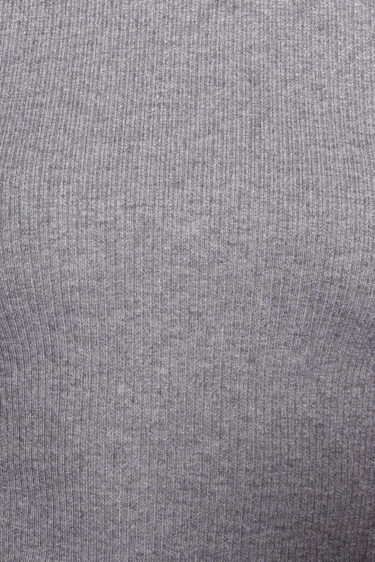 TOPS Bindy Knit Top - Charcoal Lurex
