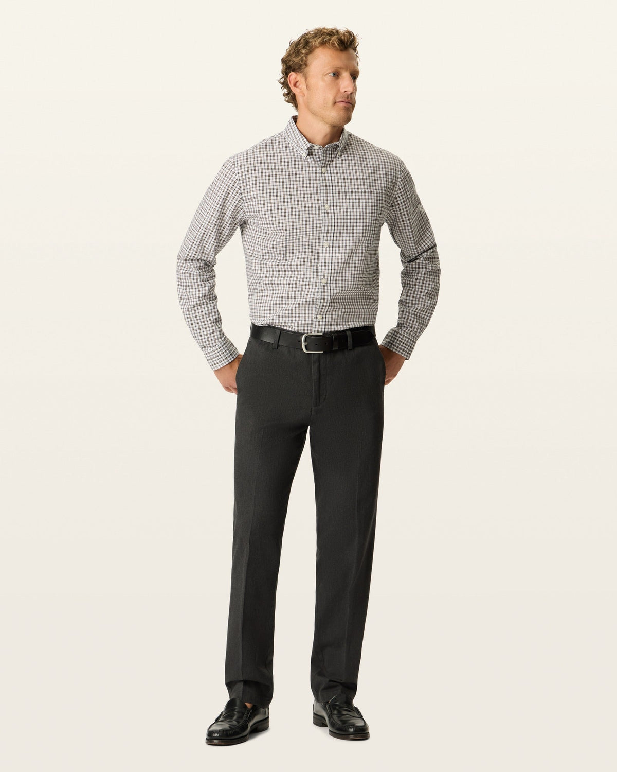 Slim Fit Khaki Pants with Stain Resistant Fabric and Stretch Material