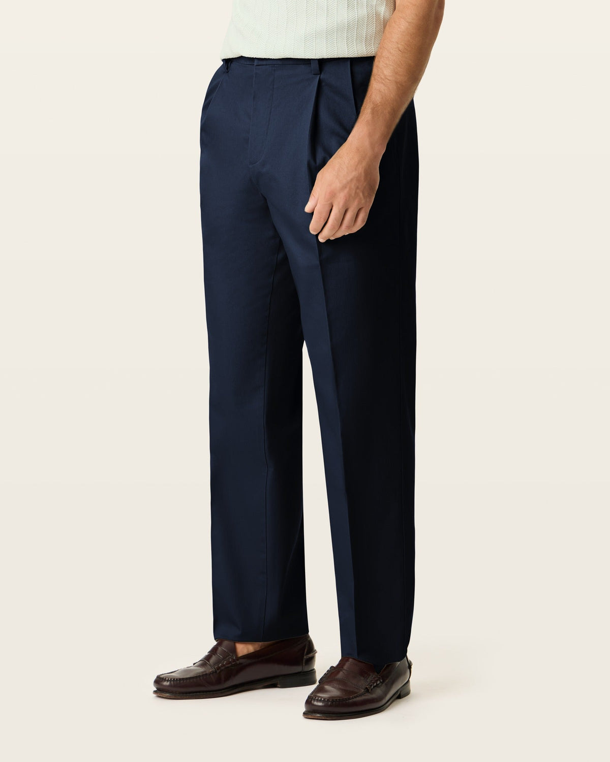 Pleated Khaki Pants with Stretch Fabric and Stain Defender, Wrinkle-Resistant