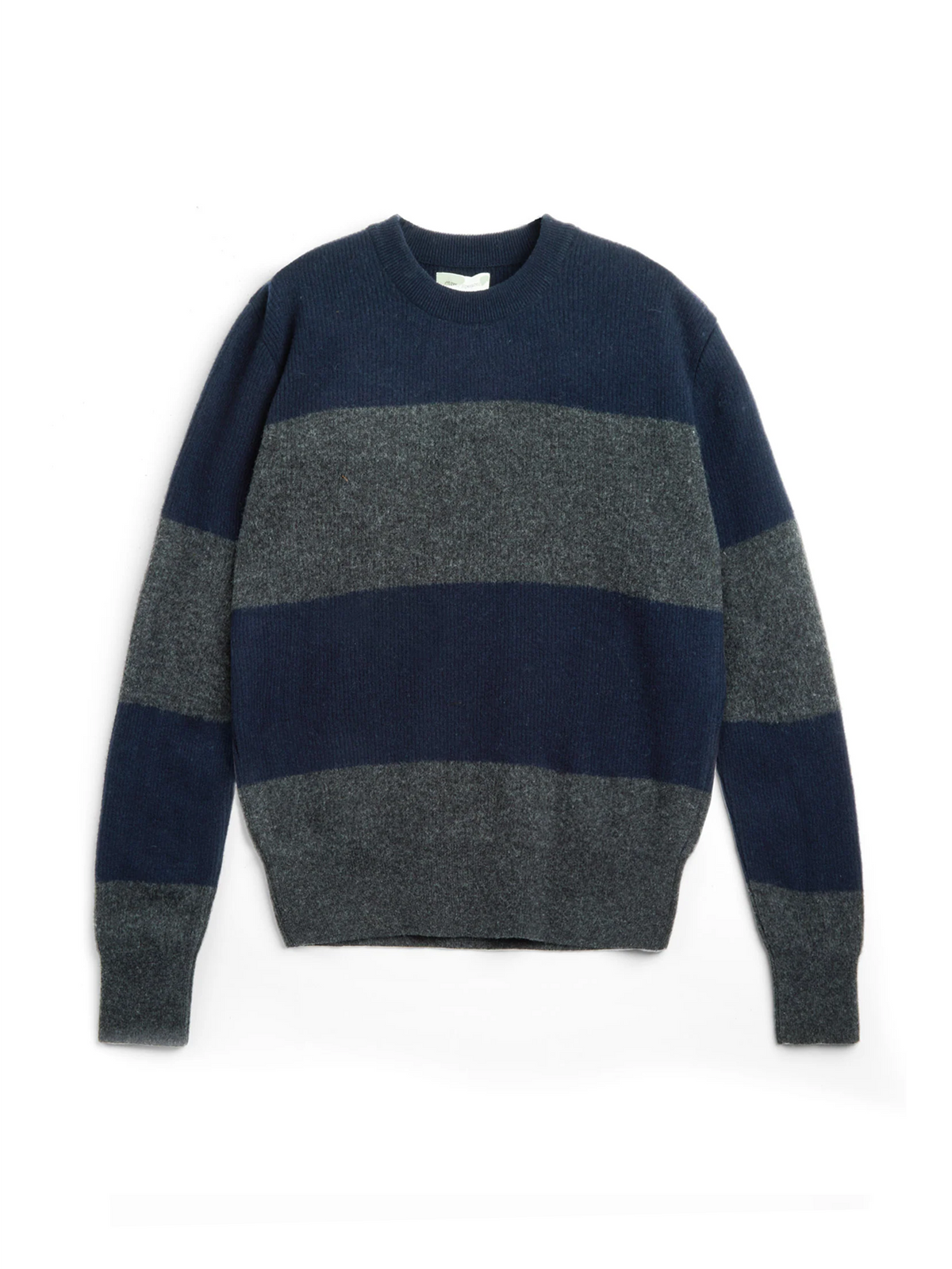 Extrafine Wool Jumper with Navy and Charcoal Color
