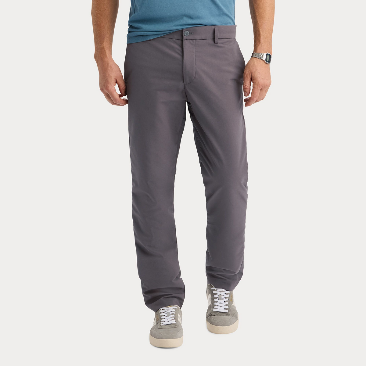 Front view of model wearing Boulevard Go Pro Pant with AceFlex, Slim Fit.