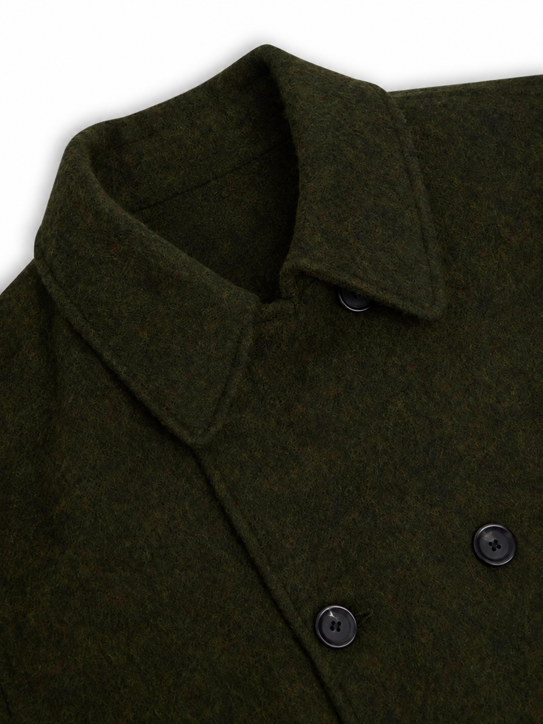Double-Breasted Wool Winter Coat with Adjustable Belt and Horn Buttons