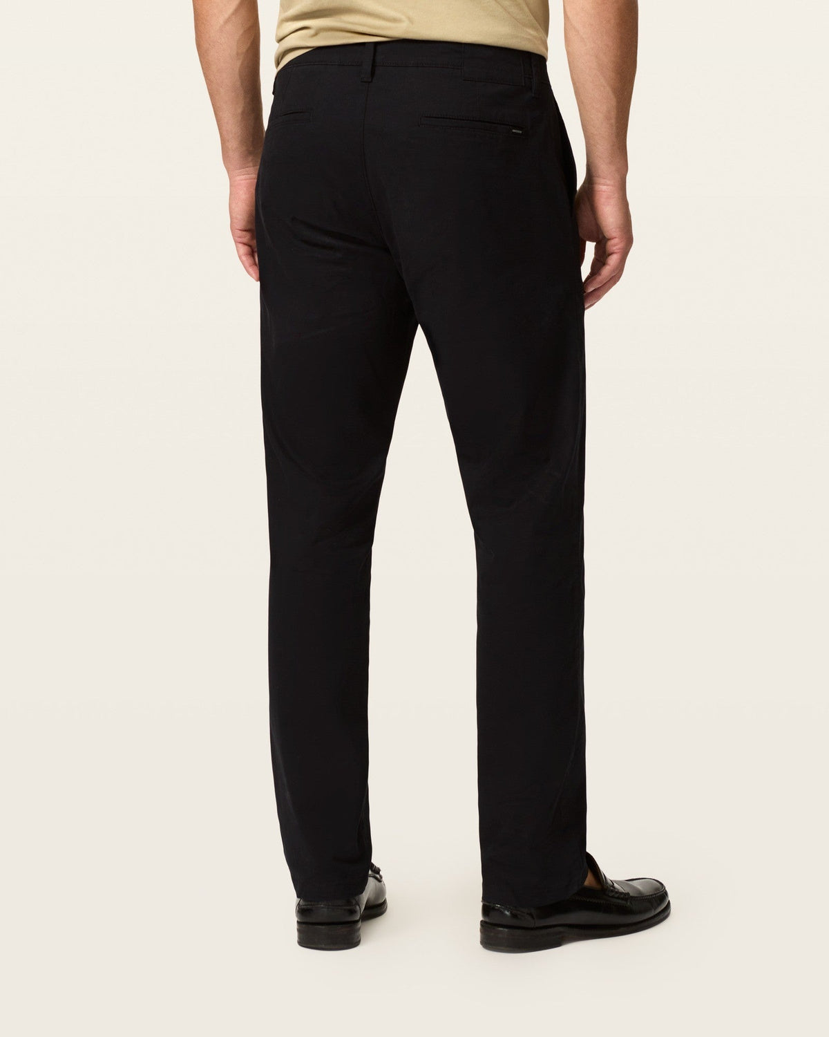 Straight Fit Cotton Khaki Pants with Belt Loops and Pockets