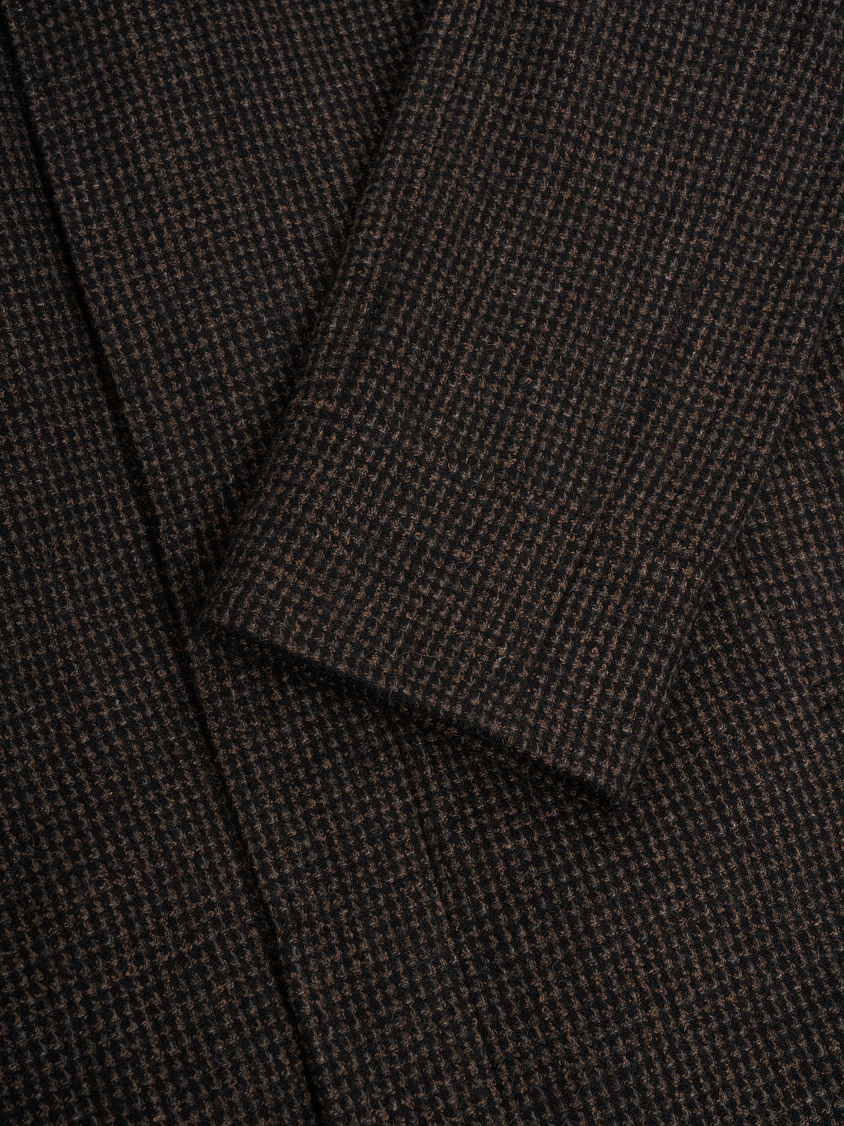Wool-Cotton Blend Overcoat with Raglan Sleeve and Houndstooth Pattern
