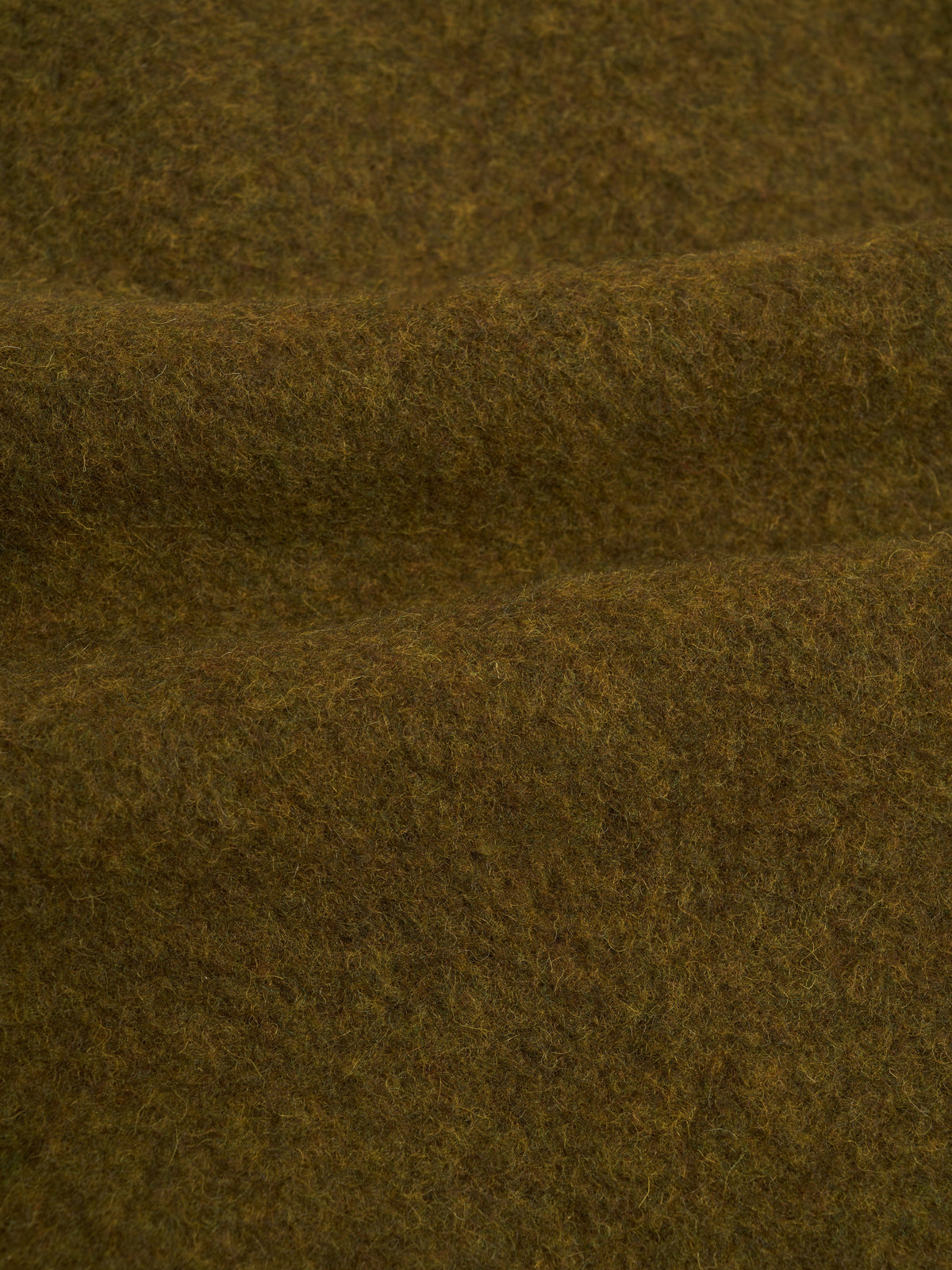 Wool Field Jacket with Covered Placket and Rear Adjusters, Moss Green