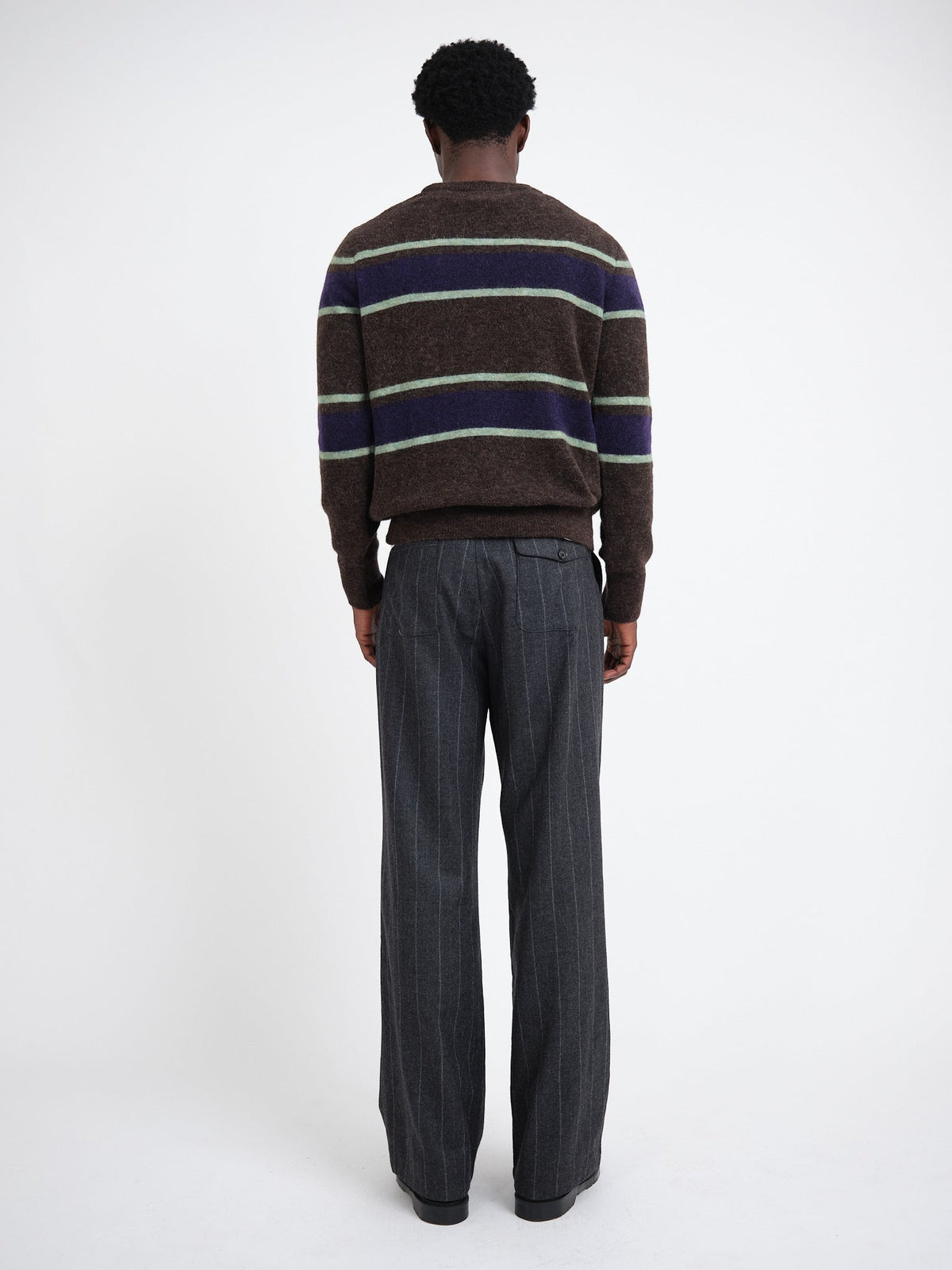 Striped Jumper with Alpaca Wool Blend and Elasticated Cuffs, Regular Fit