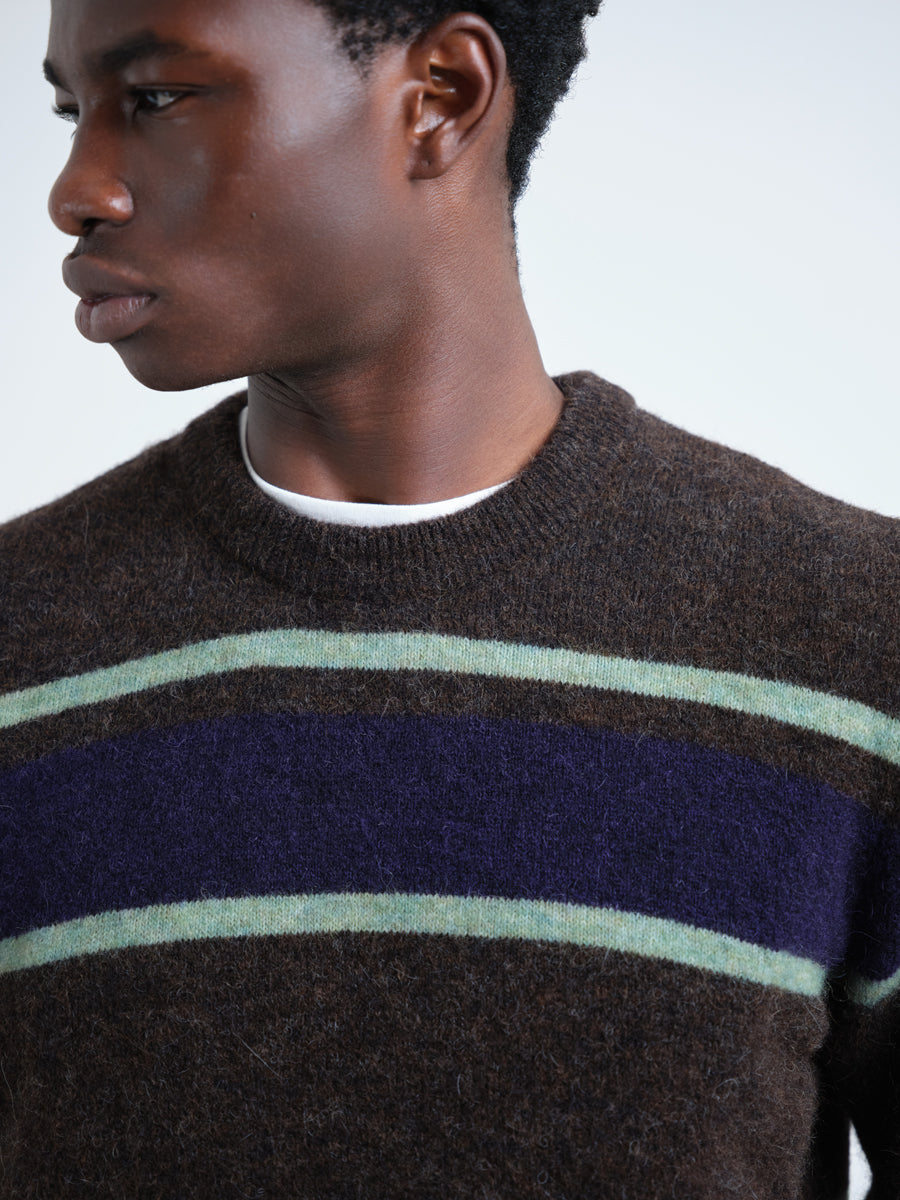 Striped Jumper with Alpaca Wool Blend and Elasticated Cuffs, Regular Fit