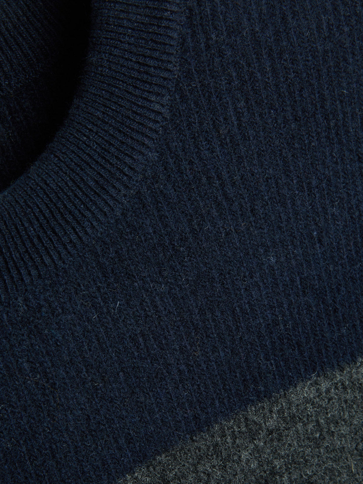 Extrafine Wool Jumper with Navy and Charcoal Color
