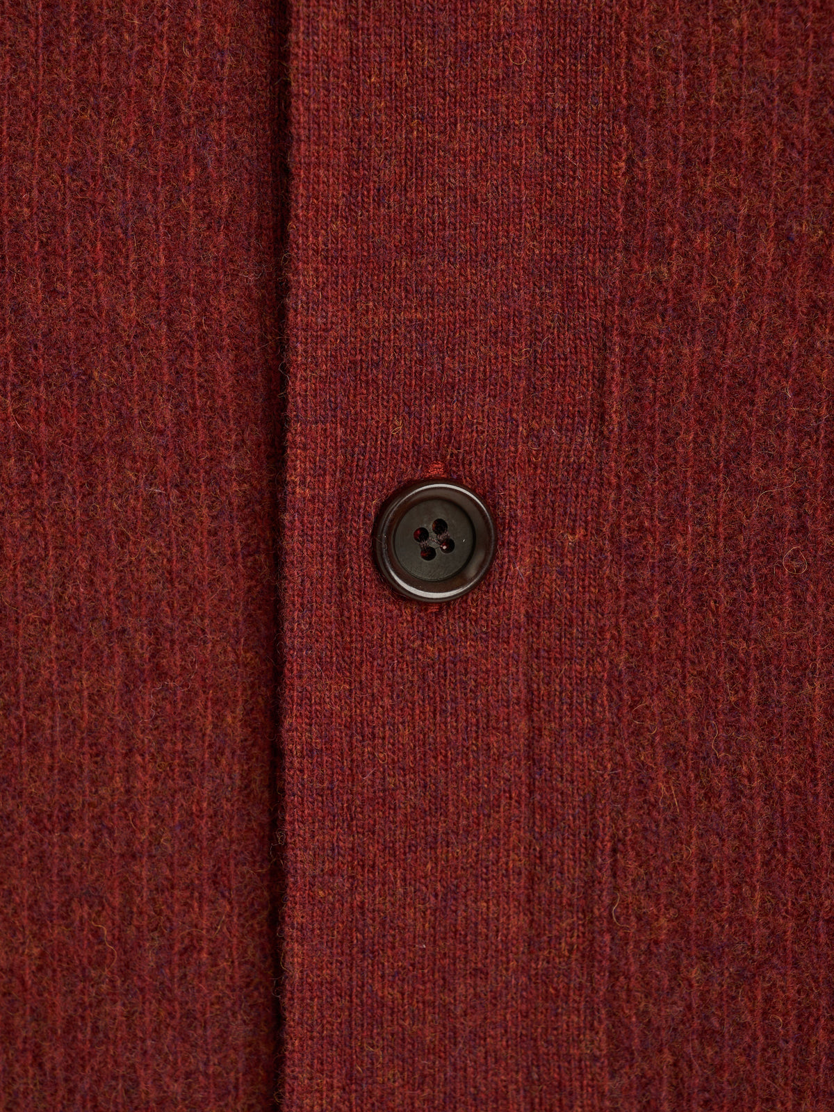Extrafine Wool Cardigan with Spread Collar and Button Front, Red