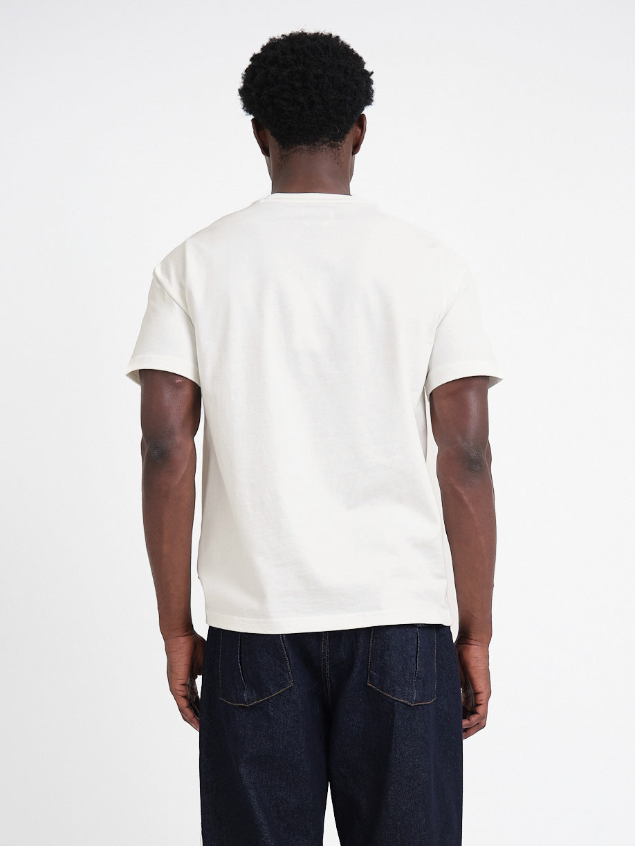White Organic Cotton T-Shirt with Heavyweight Fabric and Curved Hem