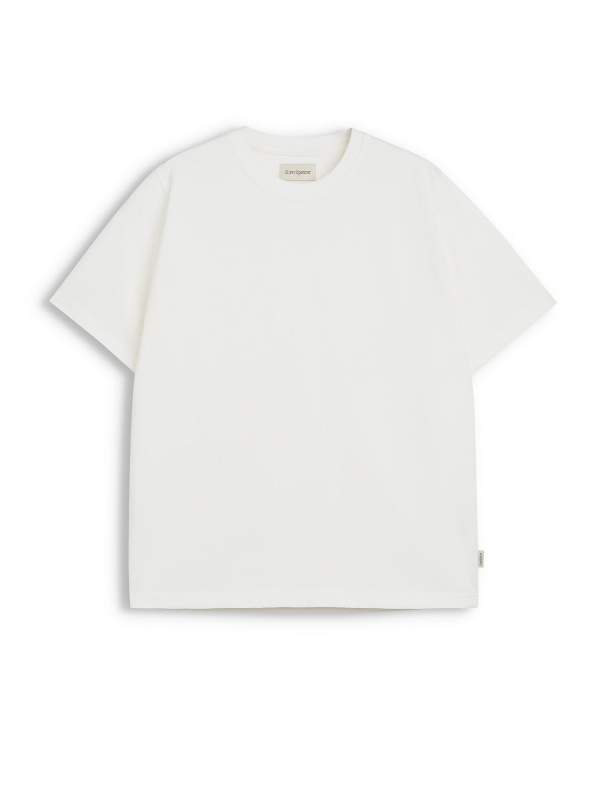 White Organic Cotton T-Shirt with Heavyweight Fabric and Curved Hem
