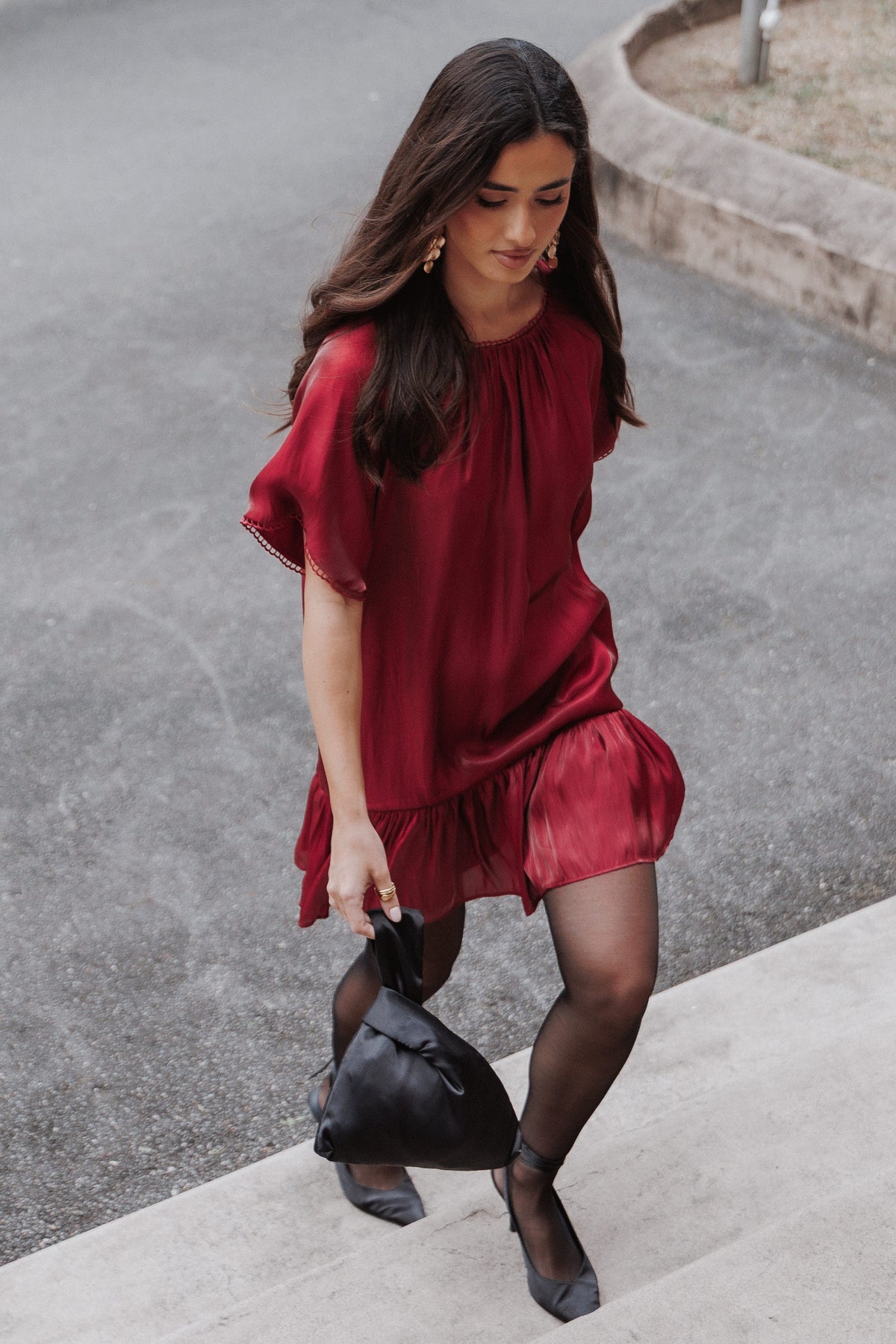 DRESSES Caden Mini Dress - Burgundy