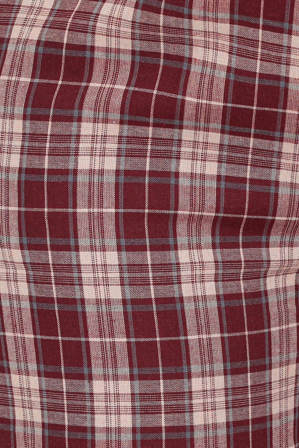 Petal and Pup USA BOTTOMS Kaelia Frill Hem Straight Pant - Burgundy Plaid