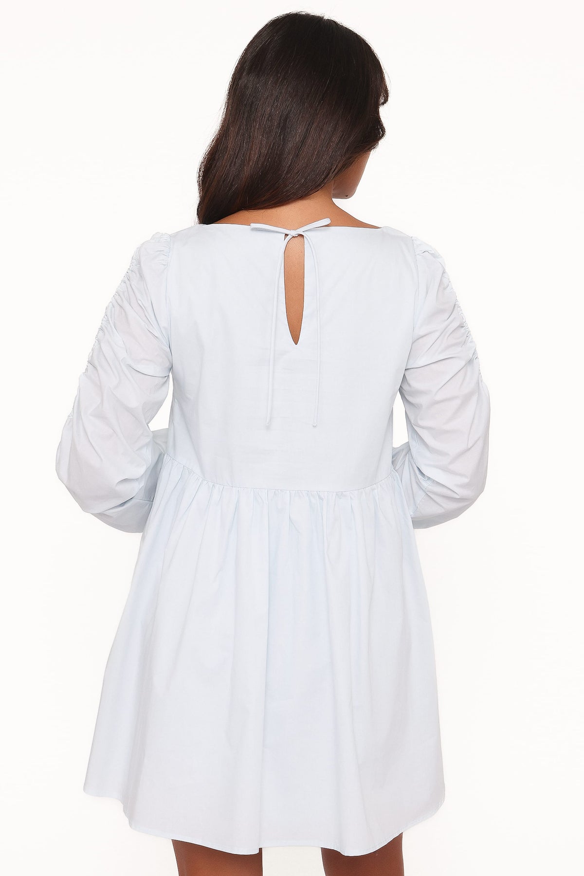 Petal and Pup USA DRESSES Micaela Long Sleeve Mini Dress - Baby Blue