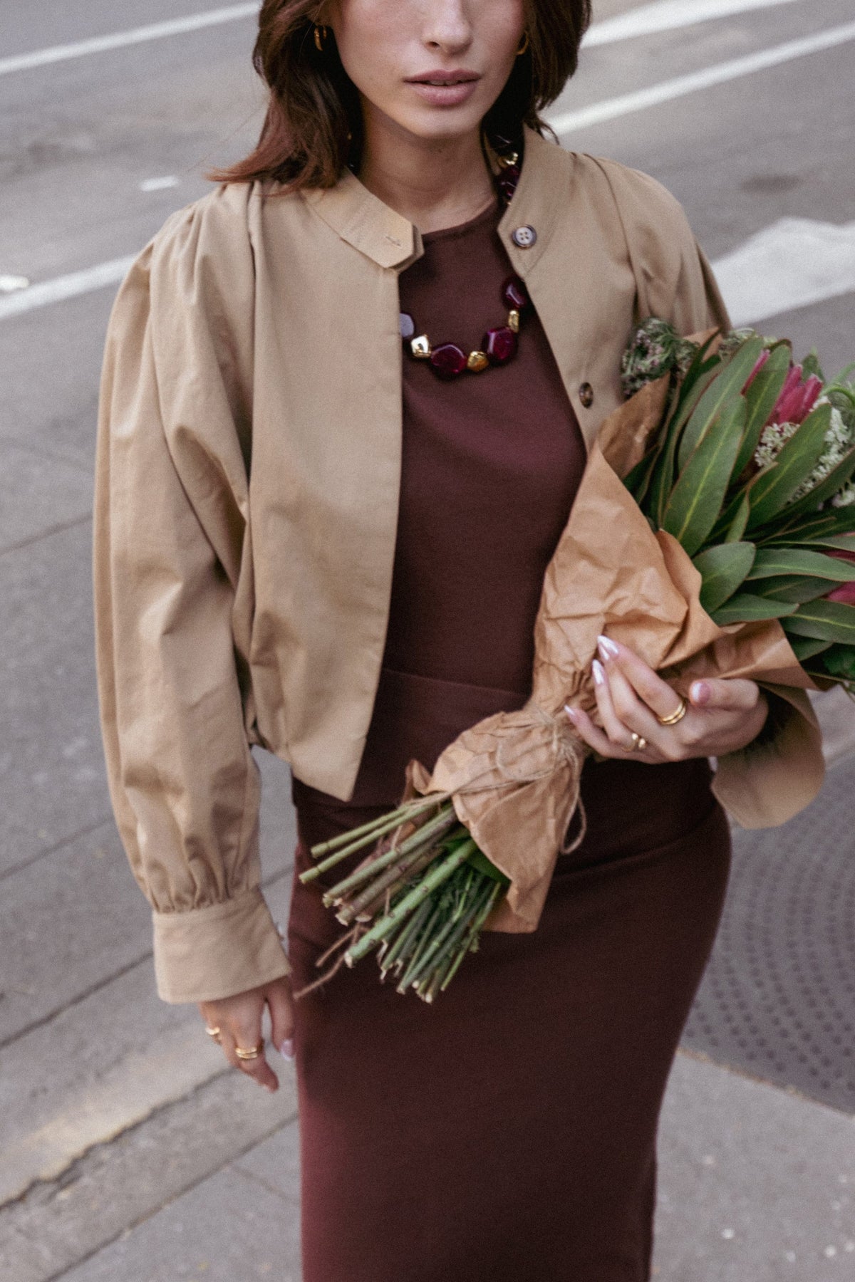Petal and Pup USA OUTERWEAR Rory Bubble Hem Jacket - Khaki