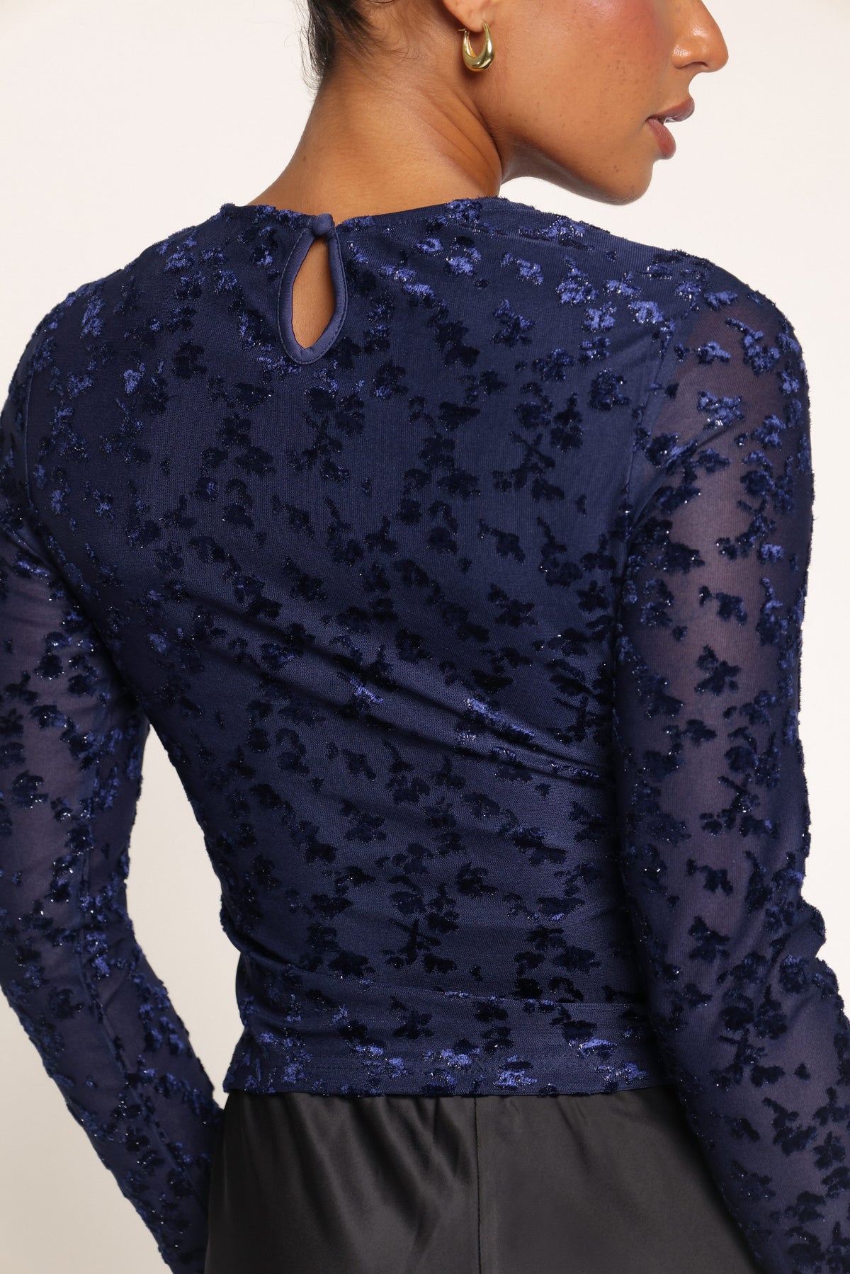 TOPS Ellison Top - Navy Burnout Velvet