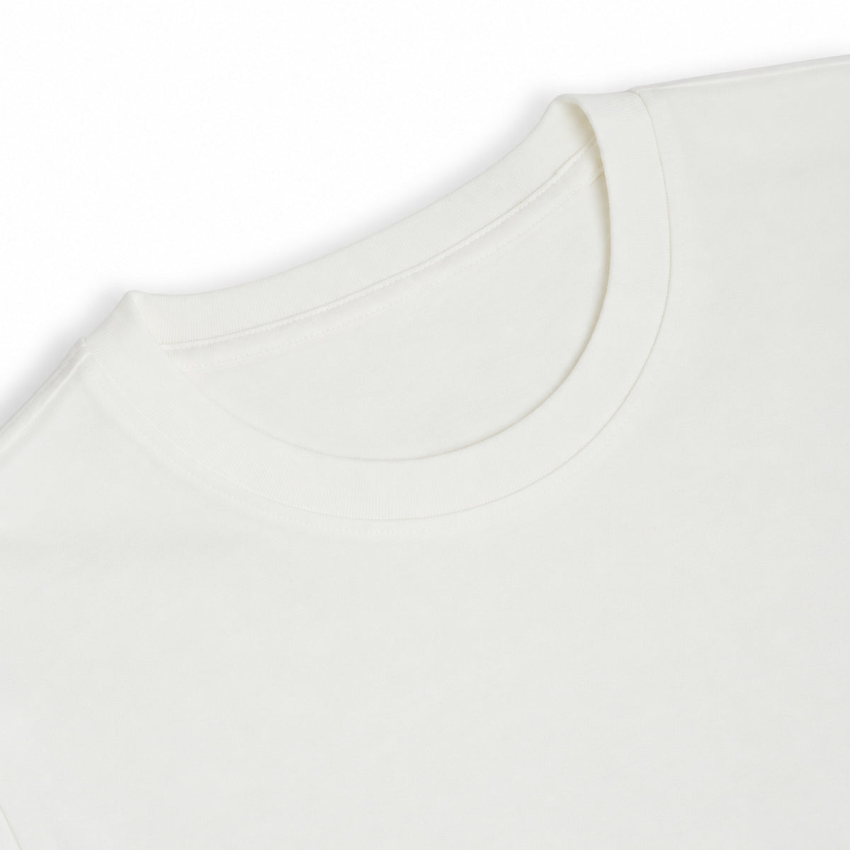 White Organic Cotton T-Shirt with Heavyweight Fabric and Curved Hem